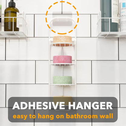 SpaceAid 4 Tier Shampoo Bar Holder for Shower, Self Draining Soap Bar Holders Caddy for Bathroom Wall and Kitchen Sink, Shampoo Bar Dish Rack, Stainless Steel Bar Soap Holder (Black)
