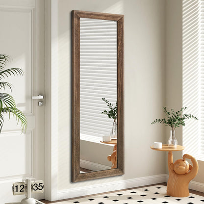 AAZZKANG Full Length Mirror Rectangle Wood Framed Large Wall Mirrors Black | 47"x16" Bedroom Living Room Bathroom Dressing Room Entryway Hanging Mirror
