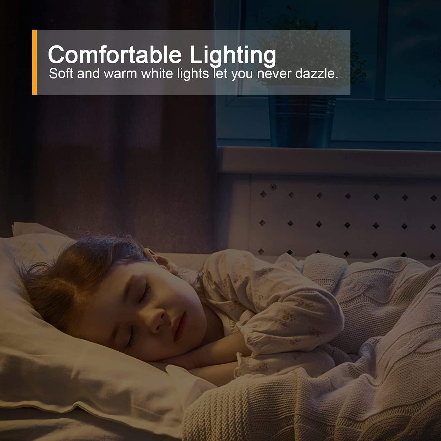 Lyridz Rechargeable Battery Night Light with Motion Sensor, Stick on Anywhere, 1-20LM Dimmable LED Nightlights for the Bedroom, Bathroom, Living Room, Kitchen, Stairs, Hallway, 4-Pack