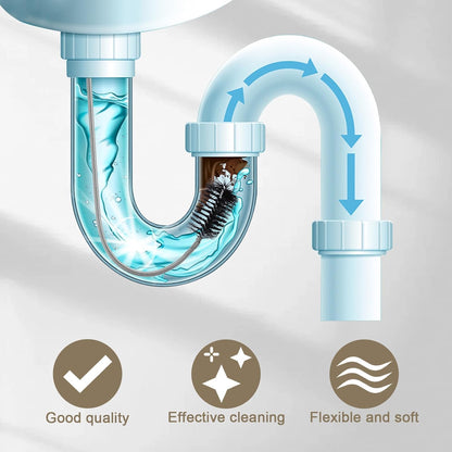 Flexible Long Sink Drainage Tool, AC Drain Cleaning Tool, Removal of AC blockages, Sink Blockage Remover, Cleaning Brush, 48 inches