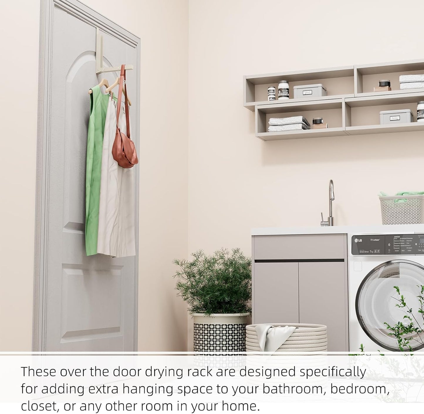 2 Pack Over The Door Hanger Folding Clothes Drying Rack, Folding Hanging Coat Rack for Indoor Laundry Room Compact Small Space Foldable Portable Clothing Hanger Hook Collapsible (Wihte-2(Upgraded))