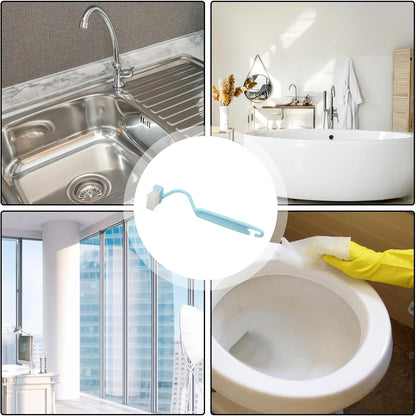 Curved Toilet Brush - Under Rim Toilet Bowl Brush - Toilet Rim Brush | Soft Bristle Toilet Brush S-Shaped | Angled Toilet Corner Scrubber Soft Toilet Rim Cleaner Multi-Functional for Toilets Kitchens