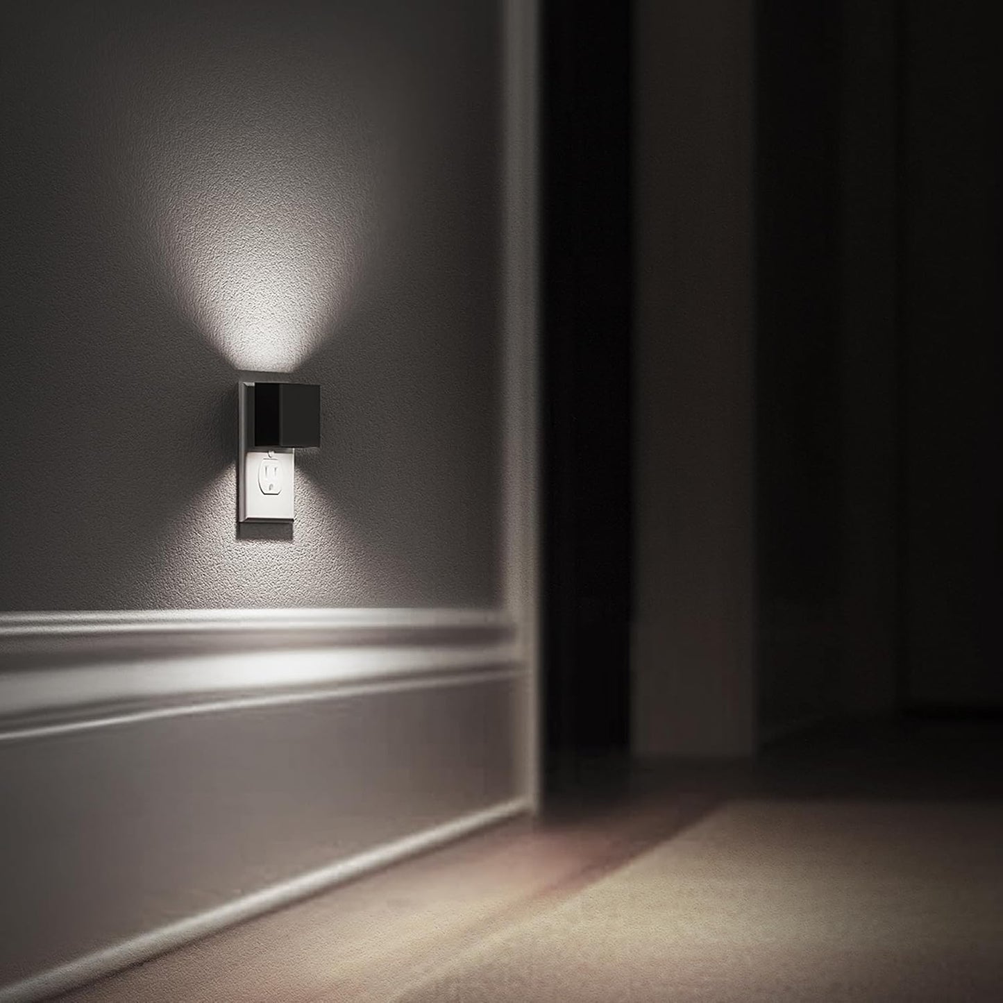 L LOHAS LED Motion Sensor Night Light, [2-Pack] Plug in Night Light with Motion Sensor and Dusk to Dawn Sensor, Brightness Adjustable, 3000K Soft White Nightlight for Bathroom Hallway Kitchen