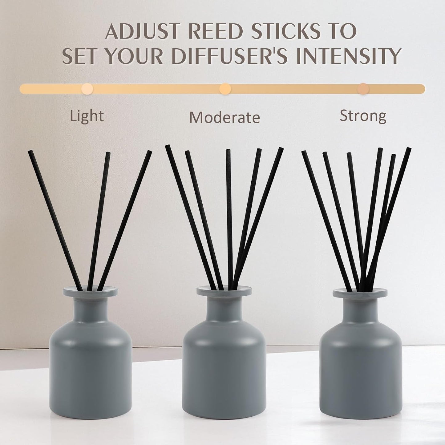 Reed Diffuser Set,Ocean Mist & Sea Salt Fragrance,100ml(3.38 fl.oz) with 6 Reed Sticks,Long-Lasting Oil Diffuser for Home,Office,Bathroom,Flame Free