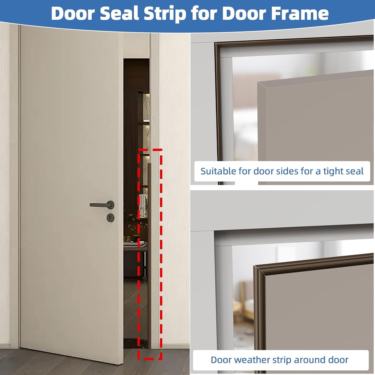 118”Wedge Weather Stripping Door Seal Strip for Door Frame,Self-Adhesive Window Insulation for Winter,Dark Foam Gap Filler for Light Noise Blocker,Front Exterior Door Side Draft Stopper,White