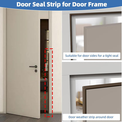 118”Wedge Weather Stripping Door Seal Strip for Door Frame,Self-Adhesive Window Insulation for Winter,Dark Foam Gap Filler for Light Noise Blocker,Front Exterior Door Side Draft Stopper,White