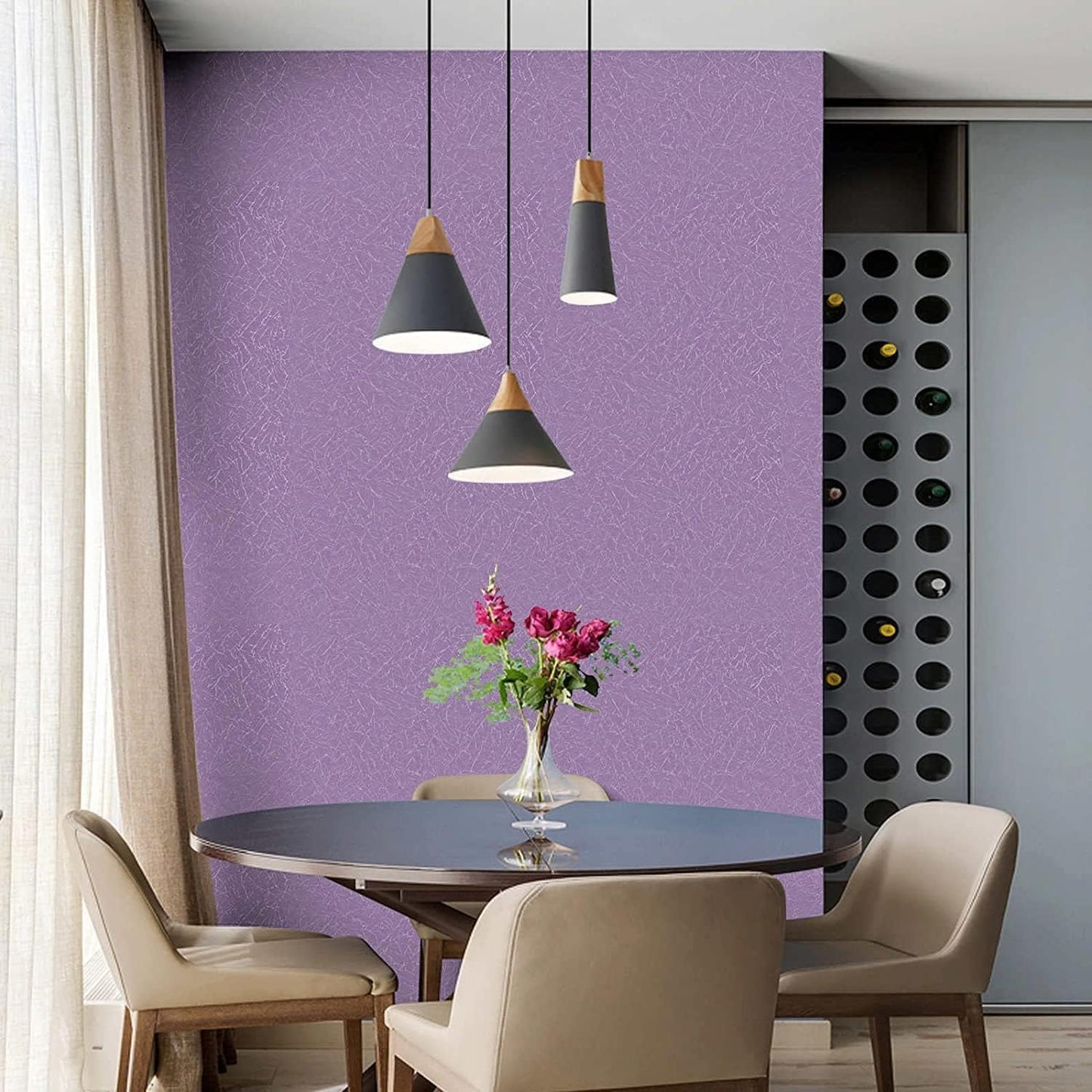 15.7" X 118" Black Silk Wallpaper Embossed Self Adhesive Peel and Stick Wallpaper Contact Paper Removable Waterproof Kitchen Vinyl Wrap Cabinet Furniture Textured Renter Friendly Wall Gift Paper