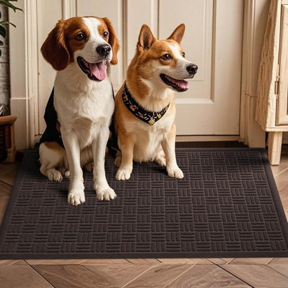 Mibao Front Door Mat, Heavy Duty Durable Welcome Mat for Outdoor Indoor, Dirt Trapper Waterproof Super Absorbent Door Mat for Entryway Outside Patio Porch, 29.5" x 17", Grey