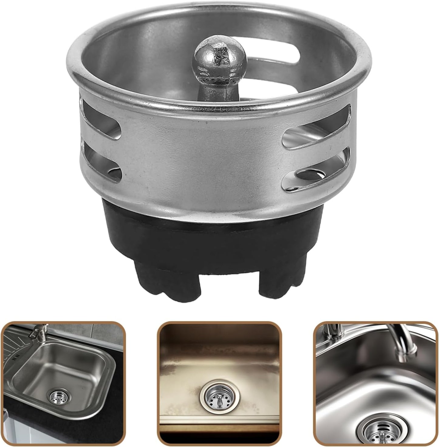 Artibetter 2Pcs Stainless Steel Kitchen Sink Strainer Basket Fit Drain Filter for Bar Prep Sinks Efficient Debris Interception Durable Wear Resistant Design