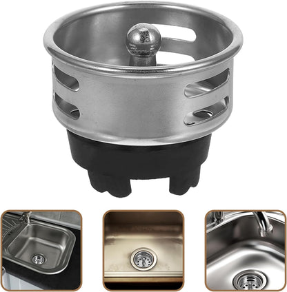Artibetter 2Pcs Stainless Steel Kitchen Sink Strainer Basket Fit Drain Filter for Bar Prep Sinks Efficient Debris Interception Durable Wear Resistant Design