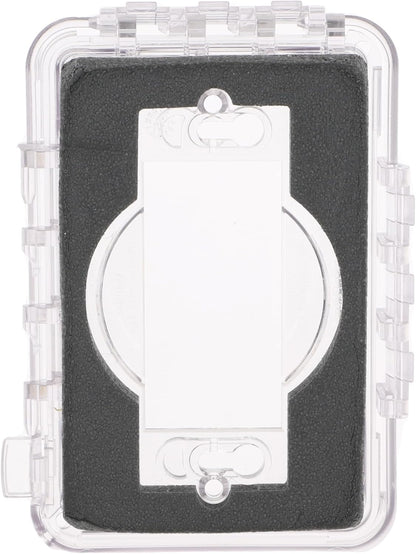 TayMac MM110C Weatherproof Single Outlet Outdoor Receptacle Cover, 5/8 Inches Deep, Clear