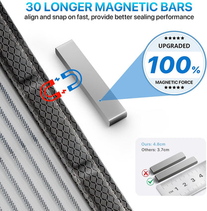Heavy Duty Door Screen Magnetic Closure, LOVIGA Thickened Fiberglass Screen Door Mesh, Self Sealing, Tear Resistant, Easy Assemble, Fine Mesh Keep Bugs Out Fit Door Size 36 Inch X 82 Inch