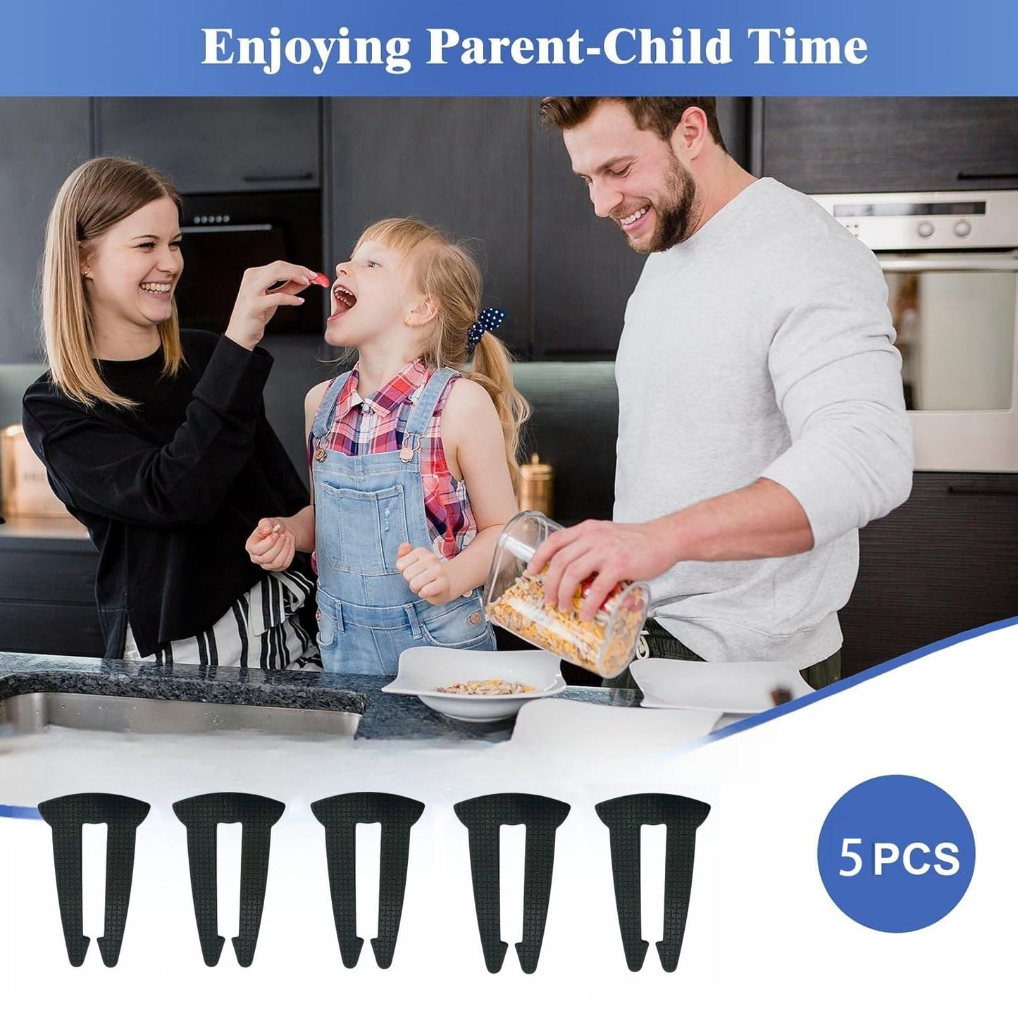 5 Pack Gas Stove Knob Locks for Toddler Safety, Silicone Childproof Oven Knob Locks,Stove Knob Safety Covers,Heat Resistant Stove Safety Locks for Kids & Pets, Prevent Accidental Touch, Black