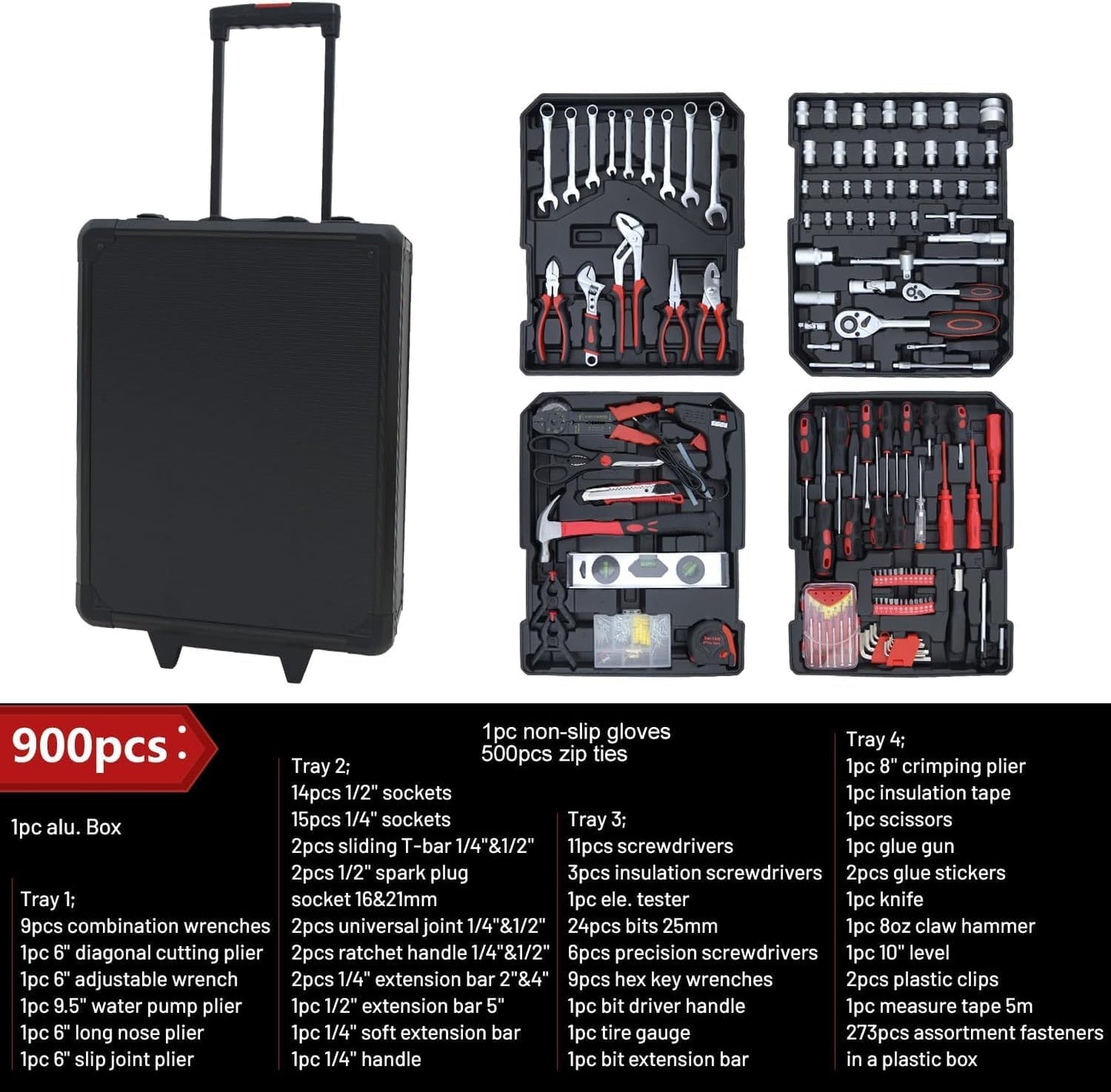 39-Piece Household Tools Kit - Portable and Essential Repair Set Ideal for Women, College Students, Home Use & More (39p-Pink)