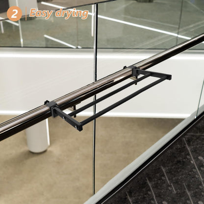 OSALADI Foldable Wall Mounted Clothes Drying Rack for Laundry with Multifunctional Hook Rack Iron Material Space Saving Indoor and Balcony