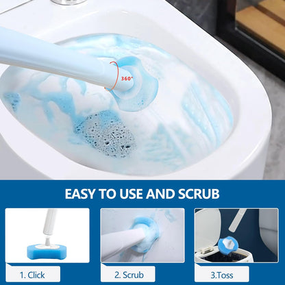 144 Count Disposable Toilet Brush Refills Compatible with Most Wands, Toilet Bowl Wand Refills-Blue Disposable Sponge Refill Heads Prefilled Cleaning Fluid for Bathroom Toilet Cleaning.