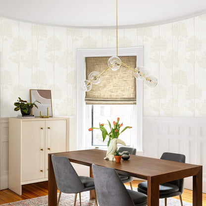 JiffDiff Warm White Self Adhesive Wallpaper with Waterproof, Farmhouse Removable Peel and Stick Wallpaper for Bathroom and Cabinets Decor, Botanical Renter Friendly Contact Paper 17.3" X 120"