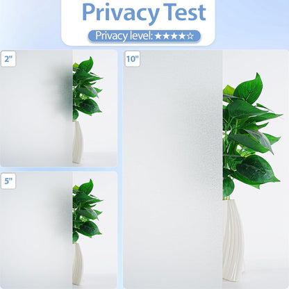 GTJ Frosted Window Privacy Film, Static Cling No Glue Removable Reusable, UV Blocking Glare & Heat Reduction, for Bathroom Glass Door Home Office, 17.5" x 78.7"in