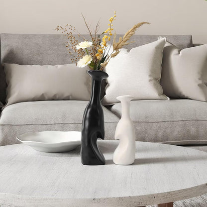 Heart Shaped Small Ceramic Vases Set of 2 Home Decor Boho Vase Modern Matte Flower Vase Minimalist Decorative Vase for Wedding Gift Dining Coffee Table Book Shelf Office Décor
