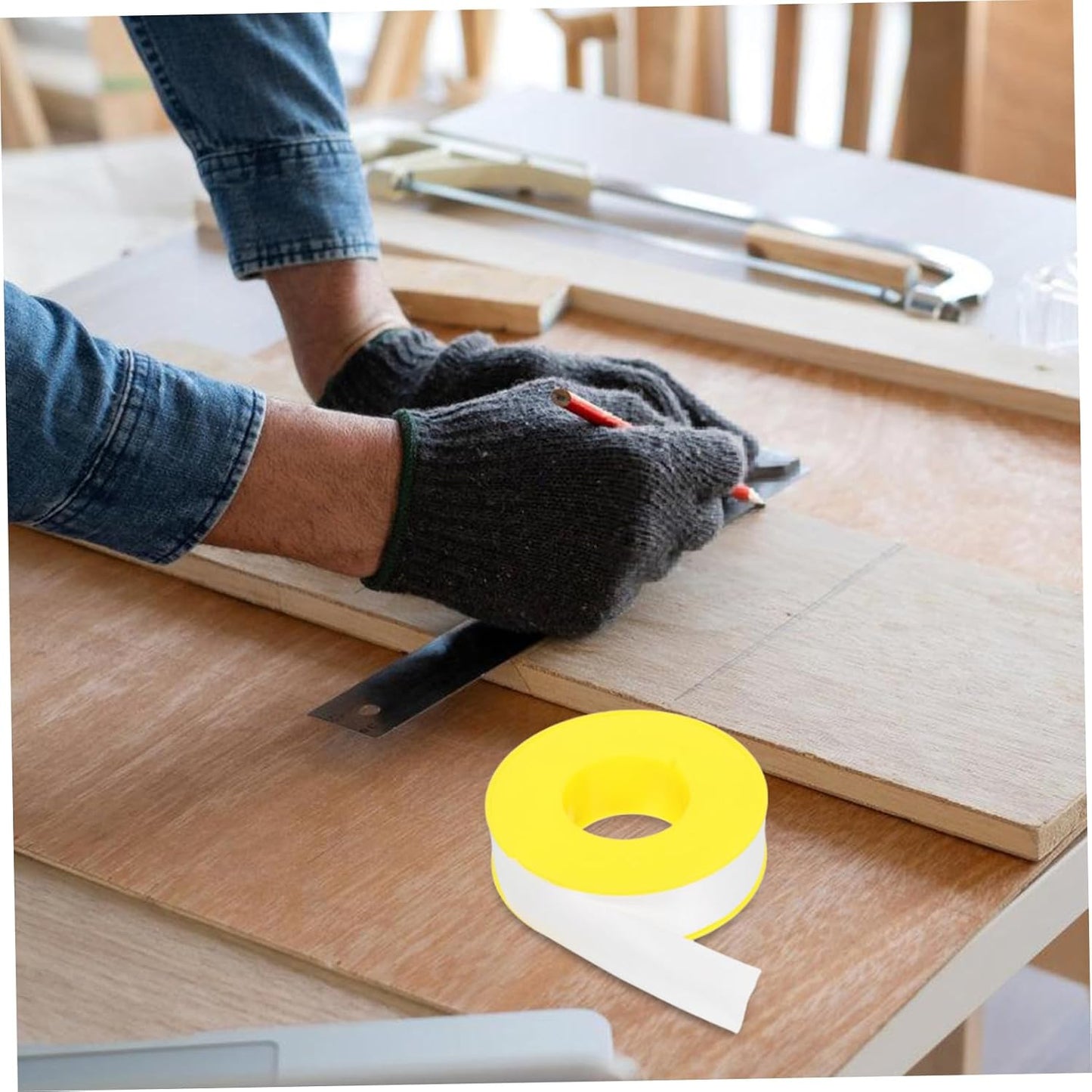 ORFOFE 1roll High-Density Thread Seal Tape PTFE Plumber Tape for Leak Sealing Pipes Easy to Cut and Install Suitable for Home and Industrial Plumbing Applications