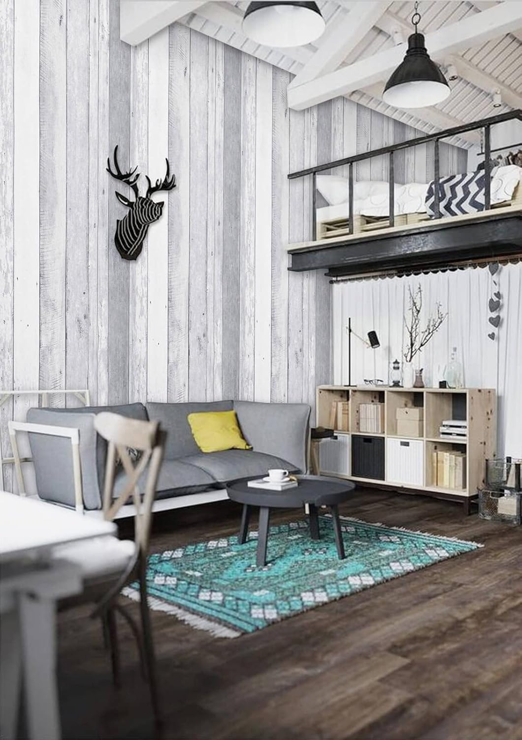 Dimoon 17.3" X 78.7" Peel and Stick Wallpaper Floral Contact Paper Boho Beige White Renter Friendly Natural Wall Paper Waterproof Removable Self Adhesive Wallpaper for Bedroom Livingroom Vinyl Roll