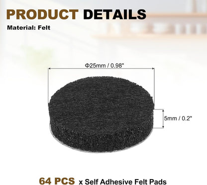 uxcell 32Pcs Non Slip Furniture Pads, 3" Round Self Adhesive Felt Bumpers Noise Reducing Furniture Feet Floor Protector for Chairs Tables Furniture Legs (White 0.2" Thick) - Colors B