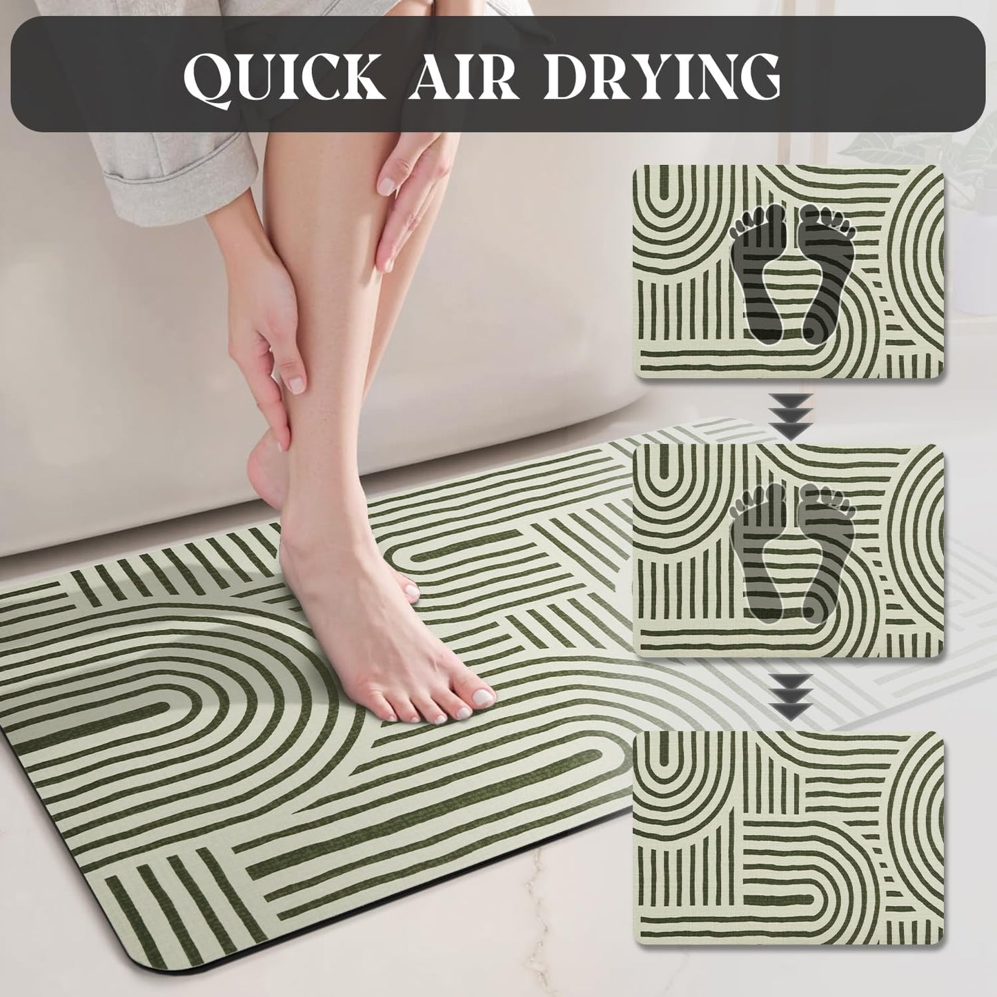 MontVoo -Bath Mat-Rubber Backing Non SlipThin Bathroom Rugs Fit Under Door- Quick Dry Absorbent Faux Suede Surface Grey Bathroom Floor Mats-Shower Rug for in Front of Bathtub Shower Gray 16x24
