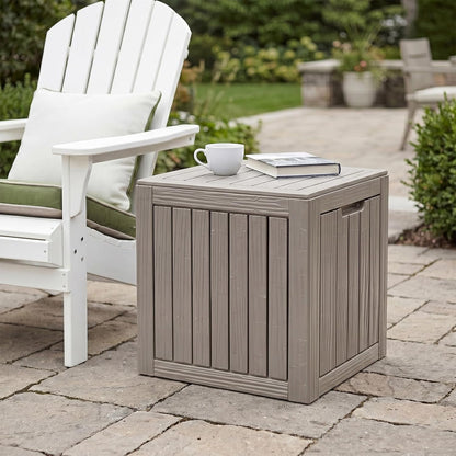 MAKINO 152 Gallon Resin Outdoor Storage Box, Waterproof Deck Box with Lockable Lid, Outside Storage Box for Patio Furniture, Pool Accessories, Garden Tools, Storage Bench for Backyard, Porch, Black