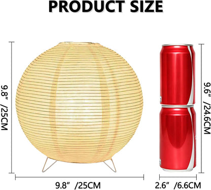 YY YEARCHY Rice Paper Table Lamp 15.3-inch Tall | Push-Button Switch E12 Base Warm Glow Desk Lamp for Bedroom Living Room Office