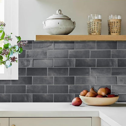 STICKGOO 10 Sheets Subway Tile Peel and Stick Backsplash, Extra Thick 3D Wall Tiles with Commercial-Grade Adhesive for Kitchen, Bathroom, Laundry Room,11.56"x8.38"(White)