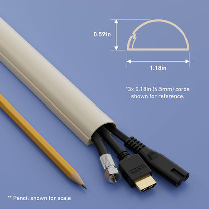 D-Line 157in Cord Cover Kit, Self-Adhesive Wire Hiders, Cable Raceway to Hide Wires on Wall, Electrical Cable Management - 10x 15.7 Lengths & 19 Accessories - 1.18" (W) x 0.59" (H) - Black