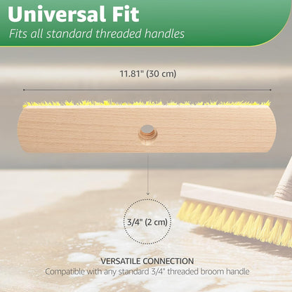 Deck Scrub Brush Head 7.87" - Heavy Duty Concrete & Wooden Deck Scrub Brush With Hard Nylon Bristles