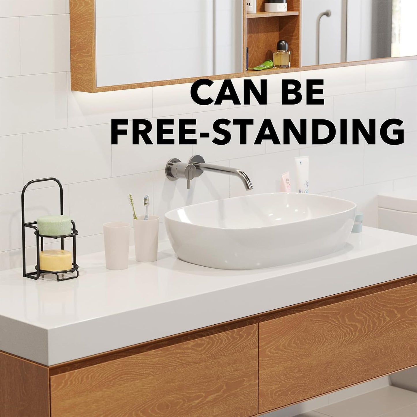 SpaceAid 4 Tier Shampoo Bar Holder for Shower, Self Draining Soap Bar Holders Caddy for Bathroom Wall and Kitchen Sink, Shampoo Bar Dish Rack, Stainless Steel Bar Soap Holder (Black)
