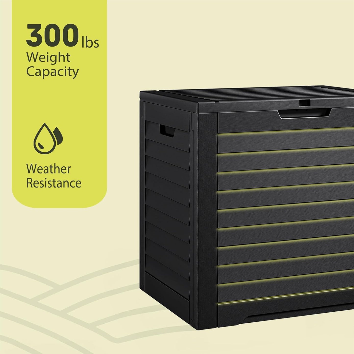 YITAHOME 35 Gallon Outdoor Storage Box | Waterproof Resin Deck Box and Package Delivery with Lockable Lid for Patio Furniture Cushions, Pool Accessories, Garden