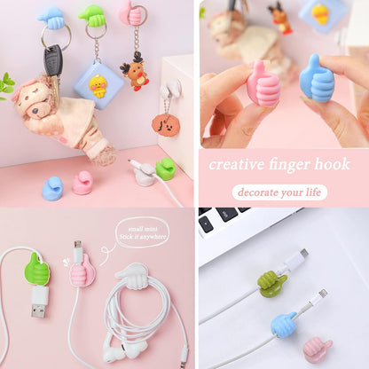 30Pcs Creative Silicone Thumb Wall Hook - Multifunction Adhesive Cable Clip ，self Adhesive Thumb Hook Cable Organizer Clips Key Hanger (30)
