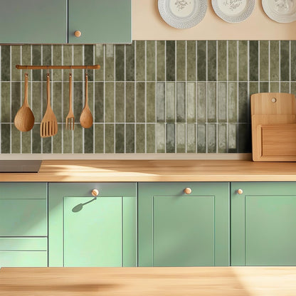 Alwayspon 10 Sheets 12x12inch Beige 3D Vinyl Backsplash Tiles, Self-Adhesive Peel and Stick Wall Tile Stickers Stick on Subway Tiles for Kitchen Bathroom Wall