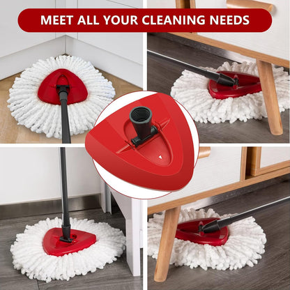 Easywring 1-Tank System,Mop Replacement Heads for O-Ceda Mop Replace Head, Spin Mop Heads Replacements, Microfiber Spin Mop Refills, Easy Cleaning Mop Head Replacement (White-3pcs)