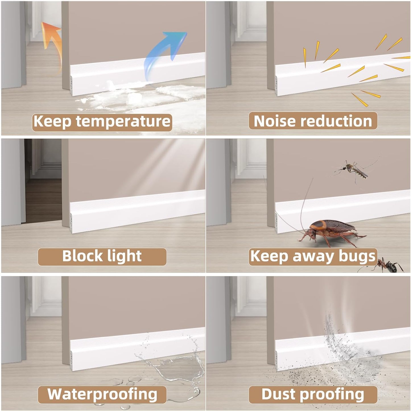 KNEELISA 39" Black Under Door Draft Stopper Exterior,Bottom Door Sweep Sound Proofing,Soundproofing Noise Blocker,Gap Filler Soundproof Seal Strip