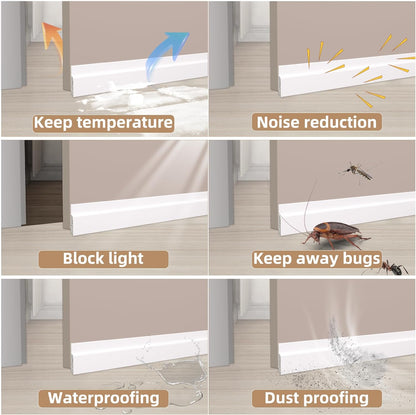 KNEELISA 39" Black Under Door Draft Stopper Exterior,Bottom Door Sweep Sound Proofing,Soundproofing Noise Blocker,Gap Filler Soundproof Seal Strip