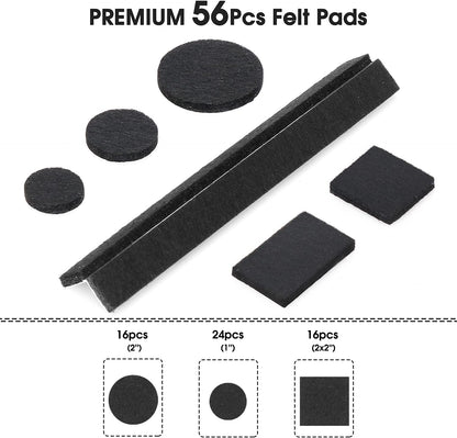 Yelanon Felt Furniture Pads for Hardwood Floors -36 Pcs 2" Premium Floor Protectors for Furniture, Felt Pads for Chair Legs, Black