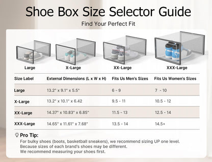 Kuject X-Large Shoe Storage Boxes Organizers for Closet 12 Pack, Fit Size 11,Clear Plastic Stackable Sneaker Containers for Entryway, Space Saving Shoe Rack, Brown
