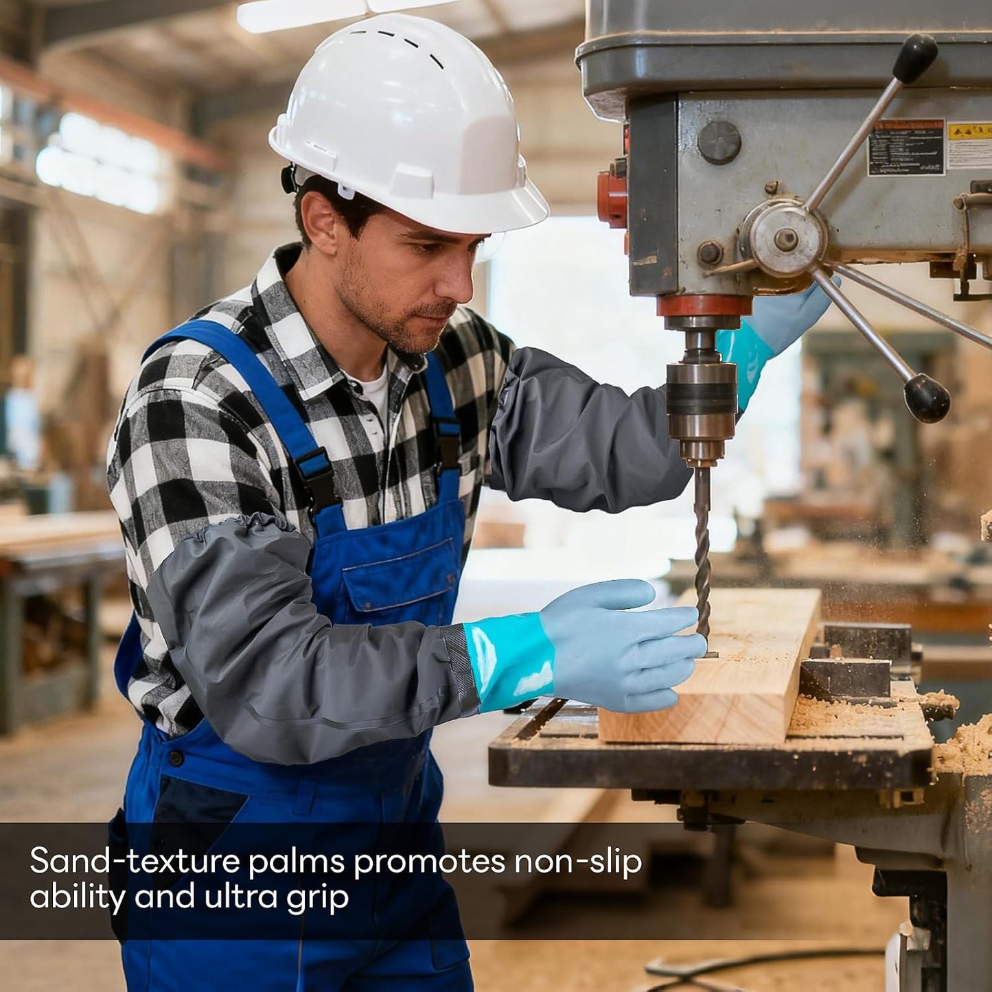 Full Arm Pond Gloves with Fleece lining Extra Long Waterproof Gloves for Pond Cleaning Care/Machinery Industry 30-inch
