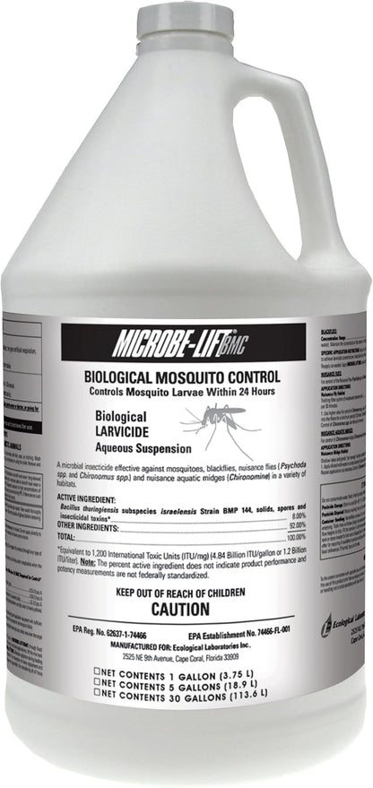 MICROBE-LIFT BMC Biological Mosquito Control, Liquid Treatment for Medium-Sized Decorative Water Gardens Up to 2,000 Gallons, Fountains and Ponds, 2 Fluid Ounces