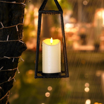 Homemory Dripping Wax Flameless Candles, Battery Operated Candles with Remote Control and Timers, LED Pillar Candles, Electric Fake Candles, 3" x 6", Set of 2