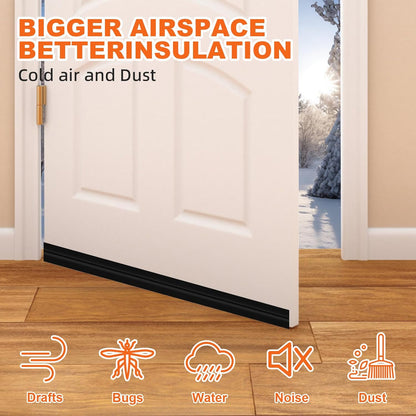 Door Draft Stopper, Door Sweep for Bottom of Door, Weather Stripping Door Seal Gap Filler Bottom Blocker Soundproof Cold Air Insulation Save Energy Installs Quickly and Easily (White, 39‘’)