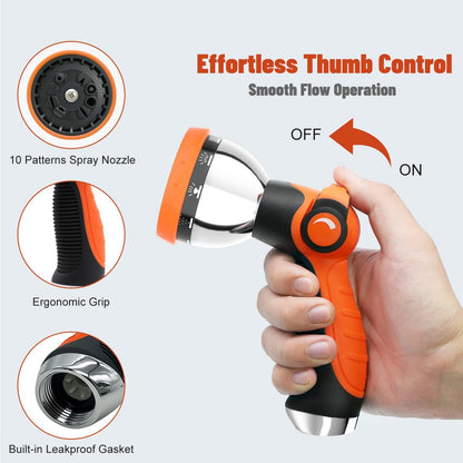 Besiter Garden Hose Nozzle Sprayer: 2 Pack 10 Watering Patterns Spray Nozzles Heavy Duty Hose Head Hose Attachment