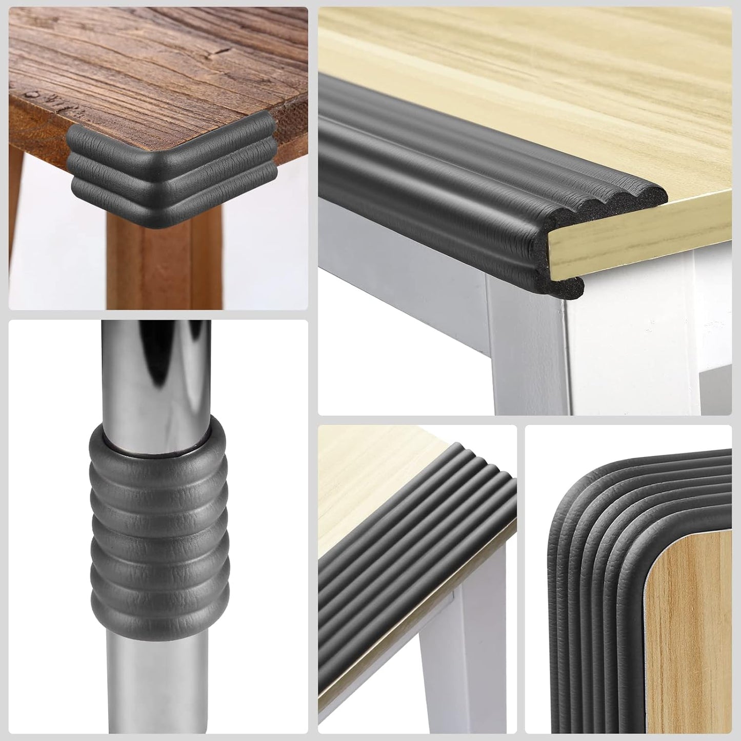 Baby Proofing Edge Corner Protector, 16.4 ft Edge Guards Padding with 3M Adhesive, Extra-Wide Soft Rubber Foam Padding, Furniture,Sharp Edge Safety Corner Edge Bumper Guard-Brown
