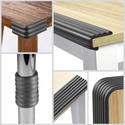 Baby Proofing Edge Corner Protector, 16.4 ft Edge Guards Padding with 3M Adhesive, Extra-Wide Soft Rubber Foam Padding, Furniture,Sharp Edge Safety Corner Edge Bumper Guard-Brown