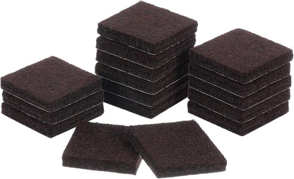 uxcell Furniture Pads, 16Pcs 2.5" - Square Self Adhesive Felt Furniture Pads, Floor Protectors for Furniture Feet Chairs Legs Hardwood Floors (Brown)