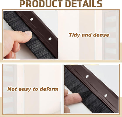 Hushee 2 Pcs 36 Inches Brush Door Sweep for Exterior, Aluminum Commercial Door Sweep Bottom All-Season Alloy Brush for Exterior and Interior Sealing Gaps Keeps Cold Air, Dust Out (White)